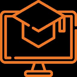 Ícone monitor com chapéu de formatura